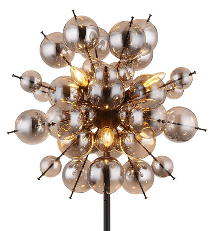 Globo Vloerlamp Udo 6 lichts H 155 cm rook zwart Globo Vloerlamp Udo 6 lichts H 155 cm rook zwart