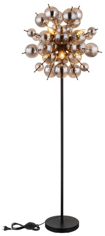 Globo Vloerlamp Udo 6 lichts H 155 cm rook zwart Globo Vloerlamp Udo 6 lichts H 155 cm rook zwart