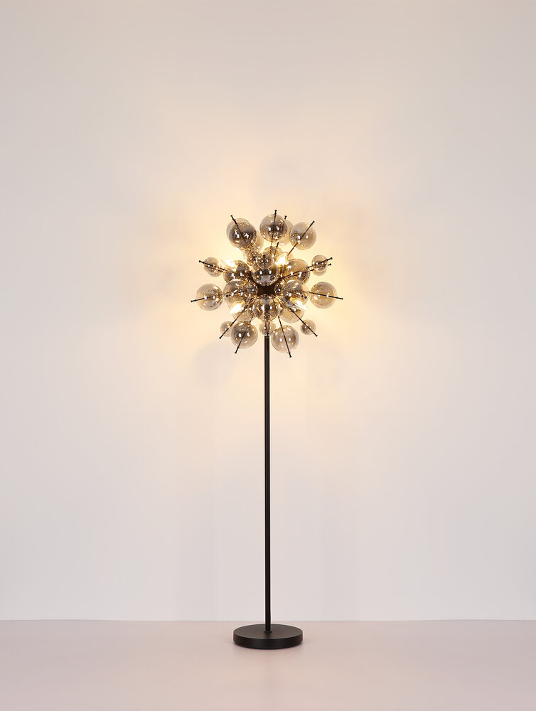 Globo Vloerlamp Udo 6 lichts H 155 cm rook zwart Globo Vloerlamp Udo 6 lichts H 155 cm rook zwart