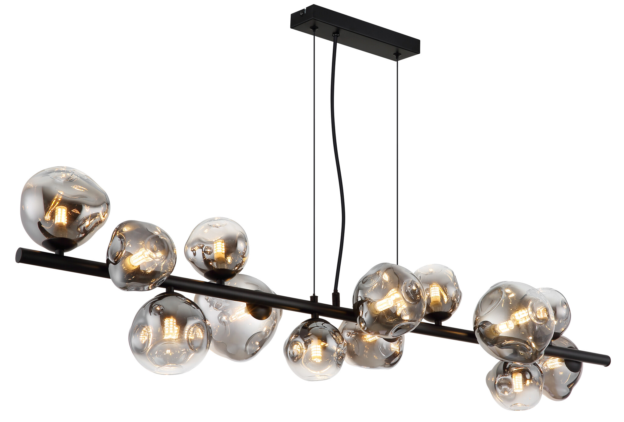 Globo Hanglamp Arin 13 lichts L 120 cm zwart