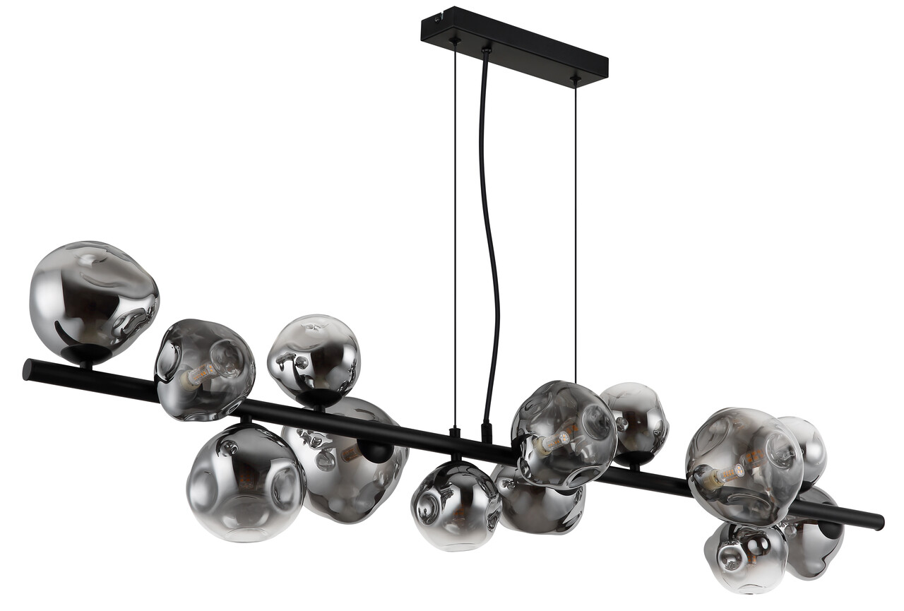 Globo Hanglamp Arin 13 lichts L 120 cm zwart Globo Hanglamp Arin 13 lichts L 120 cm zwart
