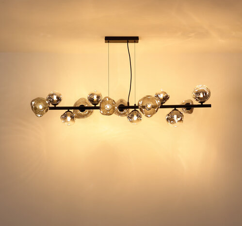 Globo Hanglamp Arin 13 lichts L 120 cm zwart Globo Hanglamp Arin 13 lichts L 120 cm zwart