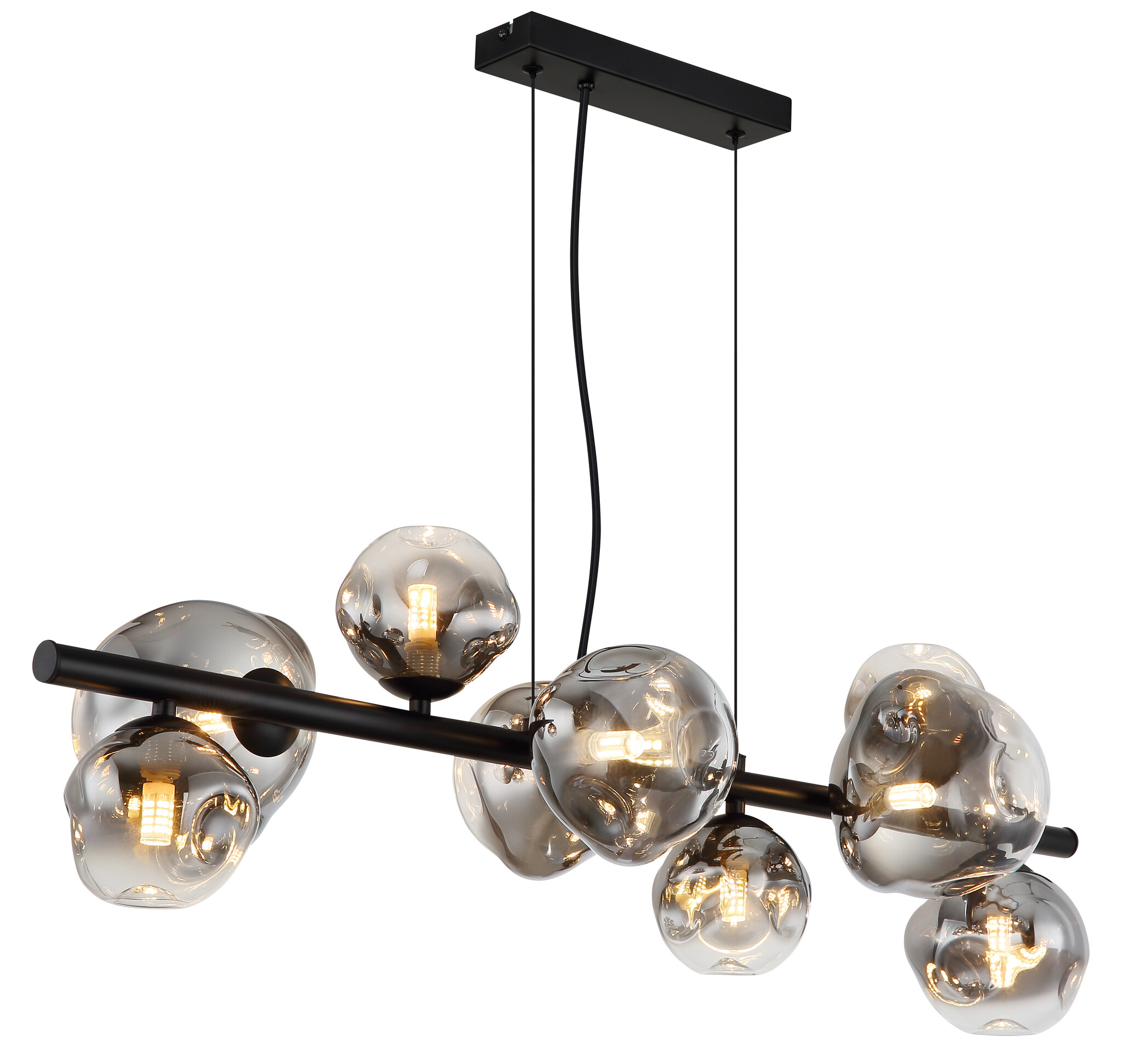 Globo Hanglamp Arin 9 lichts L 87 cm zwart