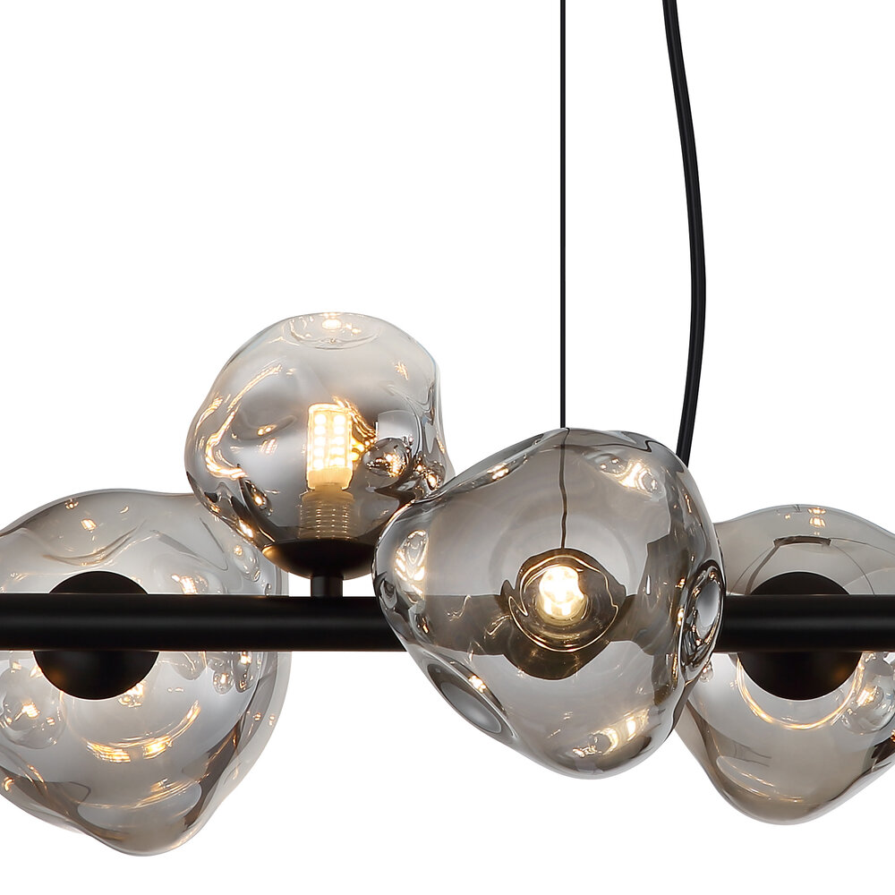 Globo Hanglamp Arin 9 lichts L 87 cm zwart Globo Hanglamp Arin 9 lichts L 87 cm zwart