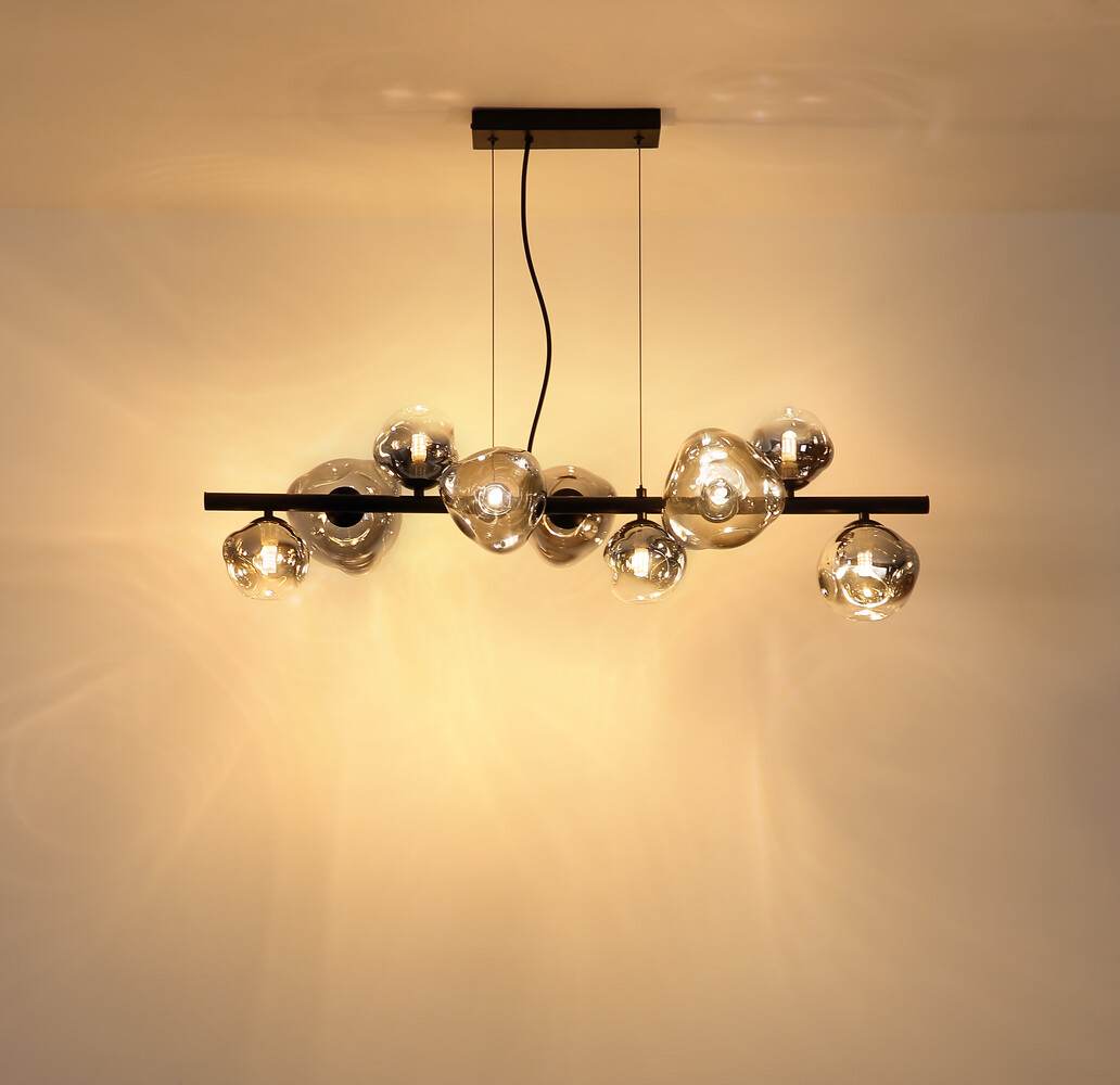 Globo Hanglamp Arin 9 lichts L 87 cm zwart Globo Hanglamp Arin 9 lichts L 87 cm zwart