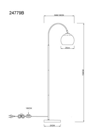 Globo Vloerlamp Benno H 150 cm zwart Globo Vloerlamp Benno H 150 cm zwart