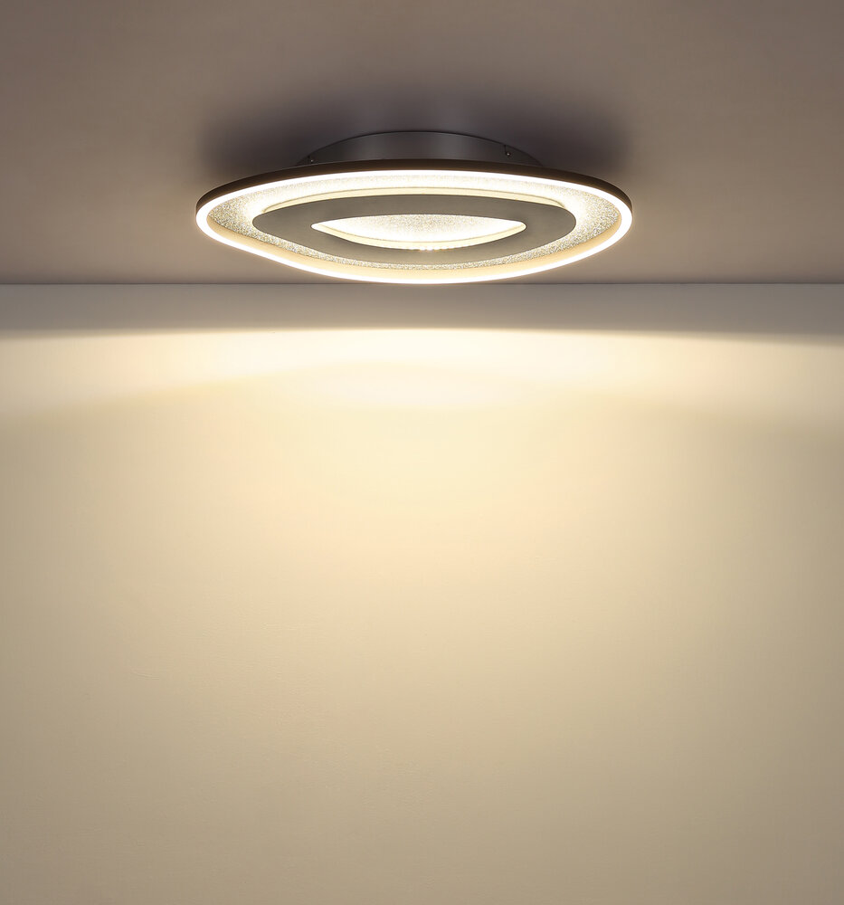 Globo Plafondlamp Orlin B 56 cm antraciet zilver