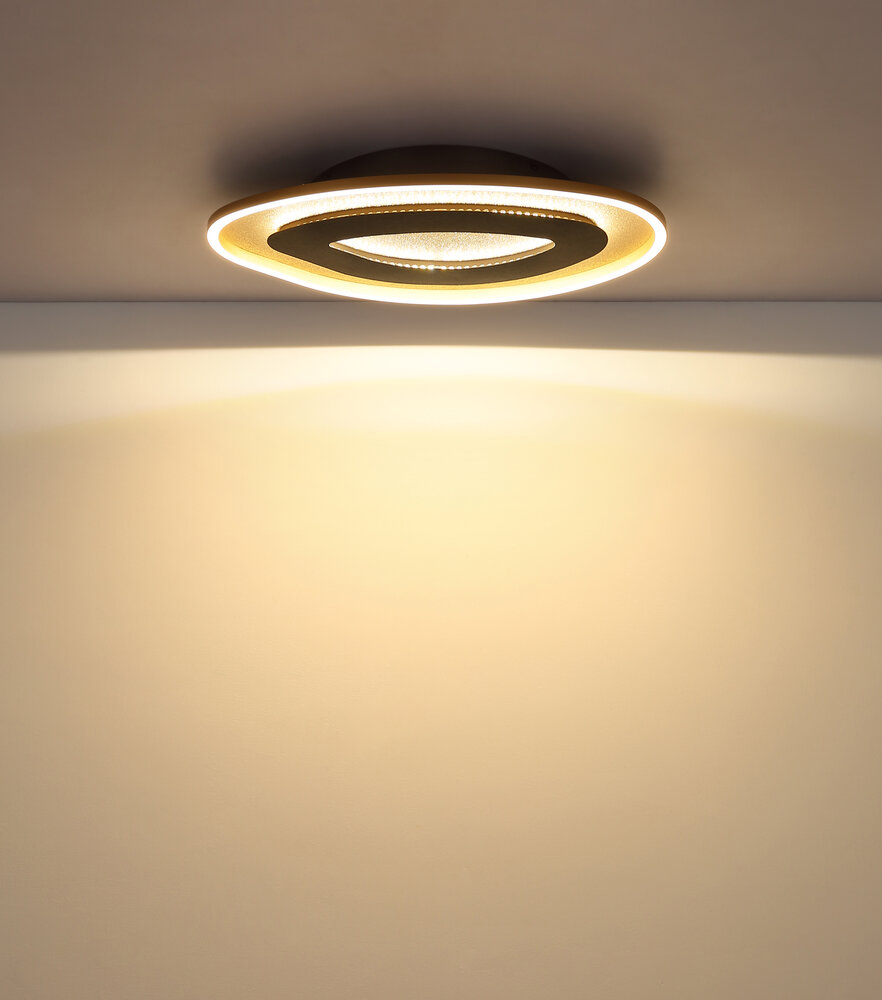 Globo Plafondlamp Orlin B 56 cm antraciet goud Globo Plafondlamp Orlin B 56 cm antraciet goud