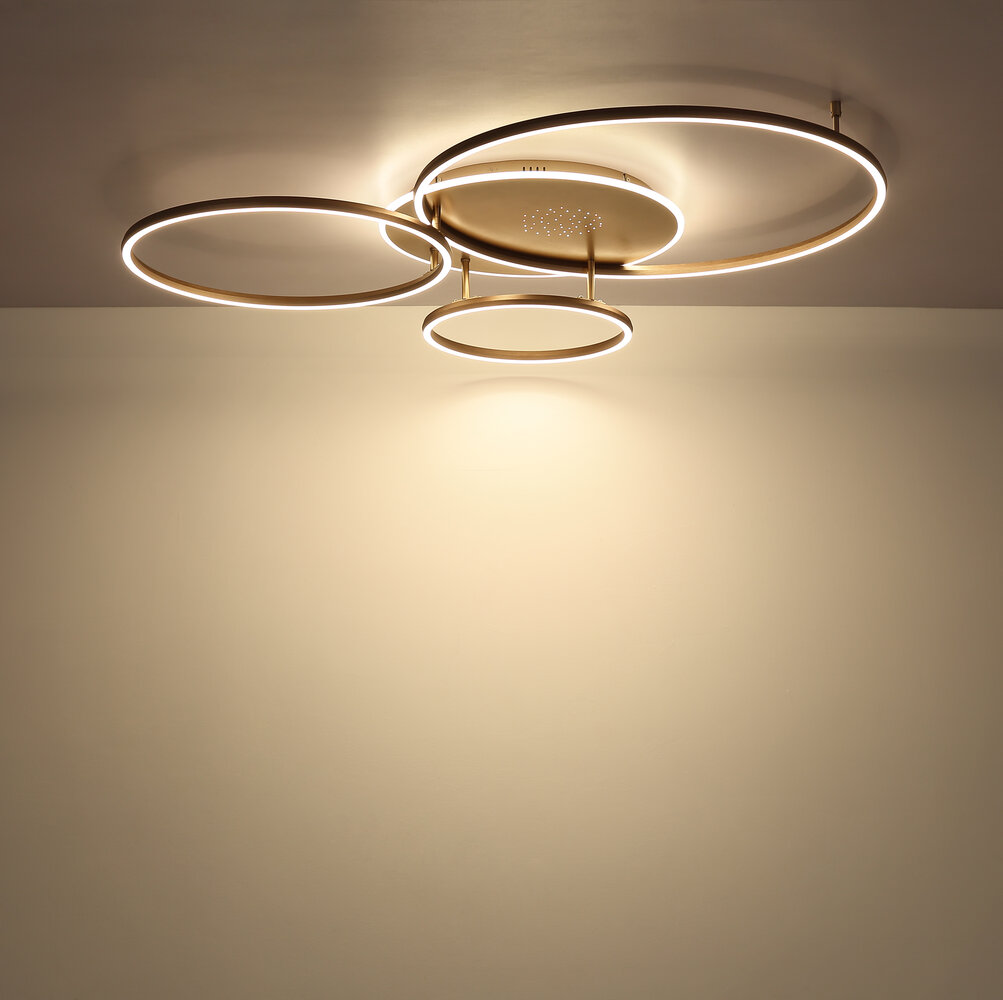 Globo Plafondlamp Glintia L 116 cm brons goud Globo Plafondlamp Glintia L 116 cm brons goud