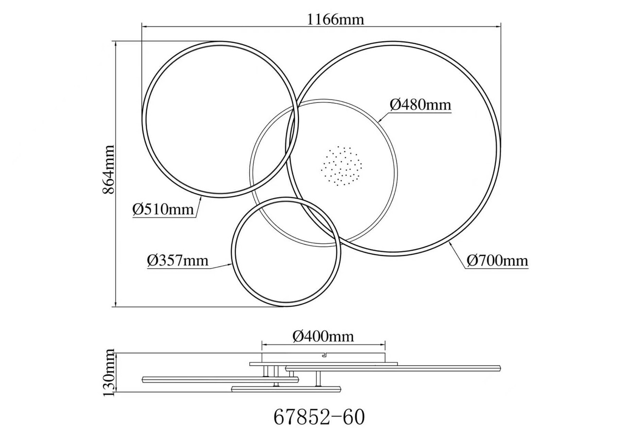 Globo Plafondlamp Glintia L 116 cm brons goud Globo Plafondlamp Glintia L 116 cm brons goud