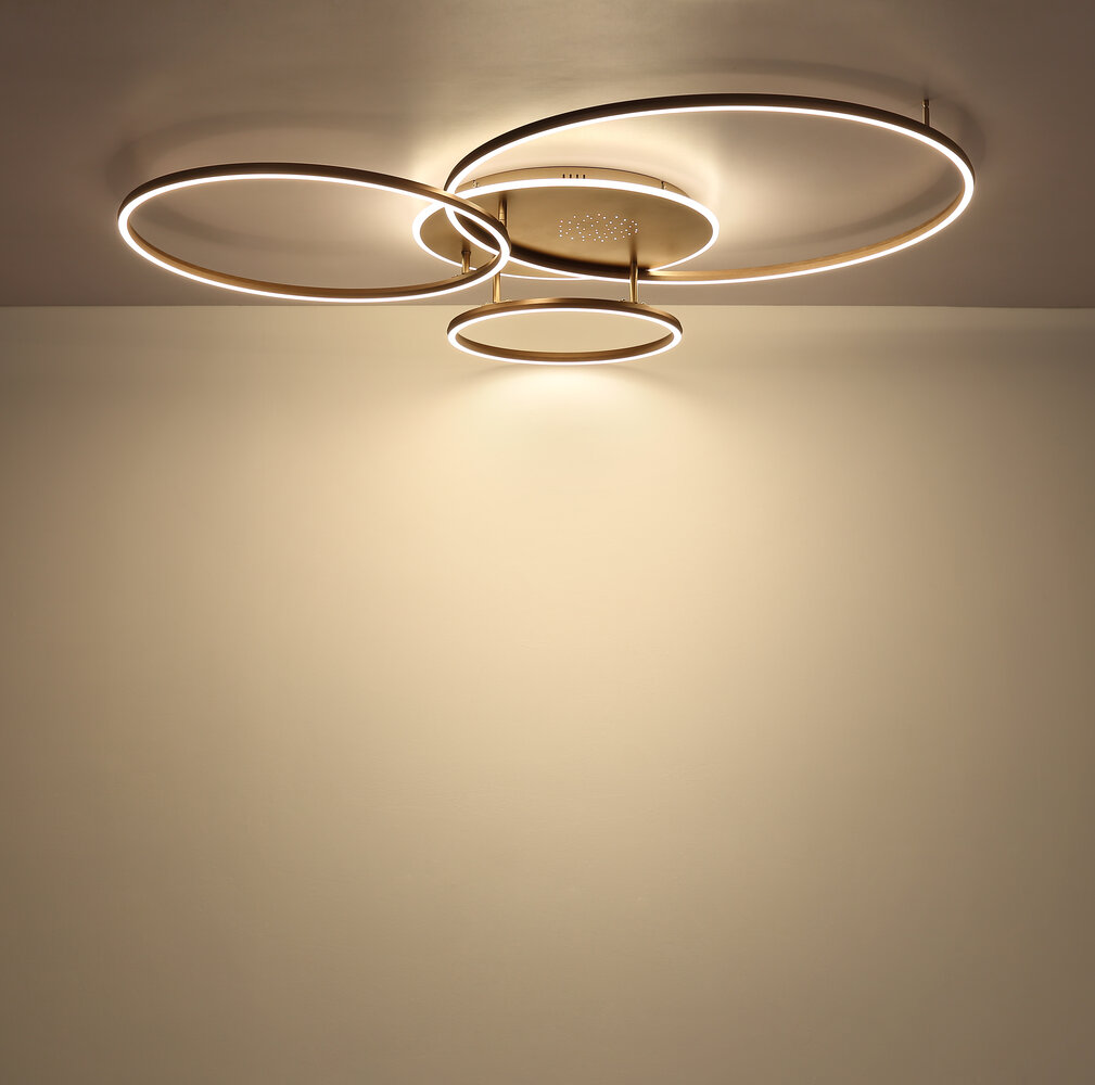 Globo Plafondlamp Glintia L 127 cm brons goud Globo Plafondlamp Glintia L 127 cm brons goud