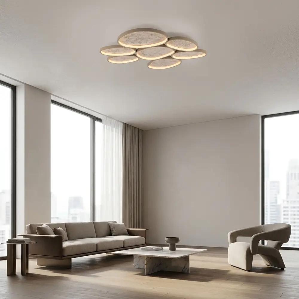 Just Light Plafondlamp Moonbraker 7 lichts L 90 cm beige Just Light Plafondlamp Moonbraker 7 lichts L 90 cm beige