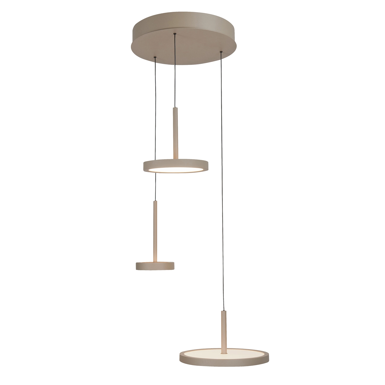 Highlight Hanglamp Falcon 3 lichts Ø 30 cm comfortlift beige