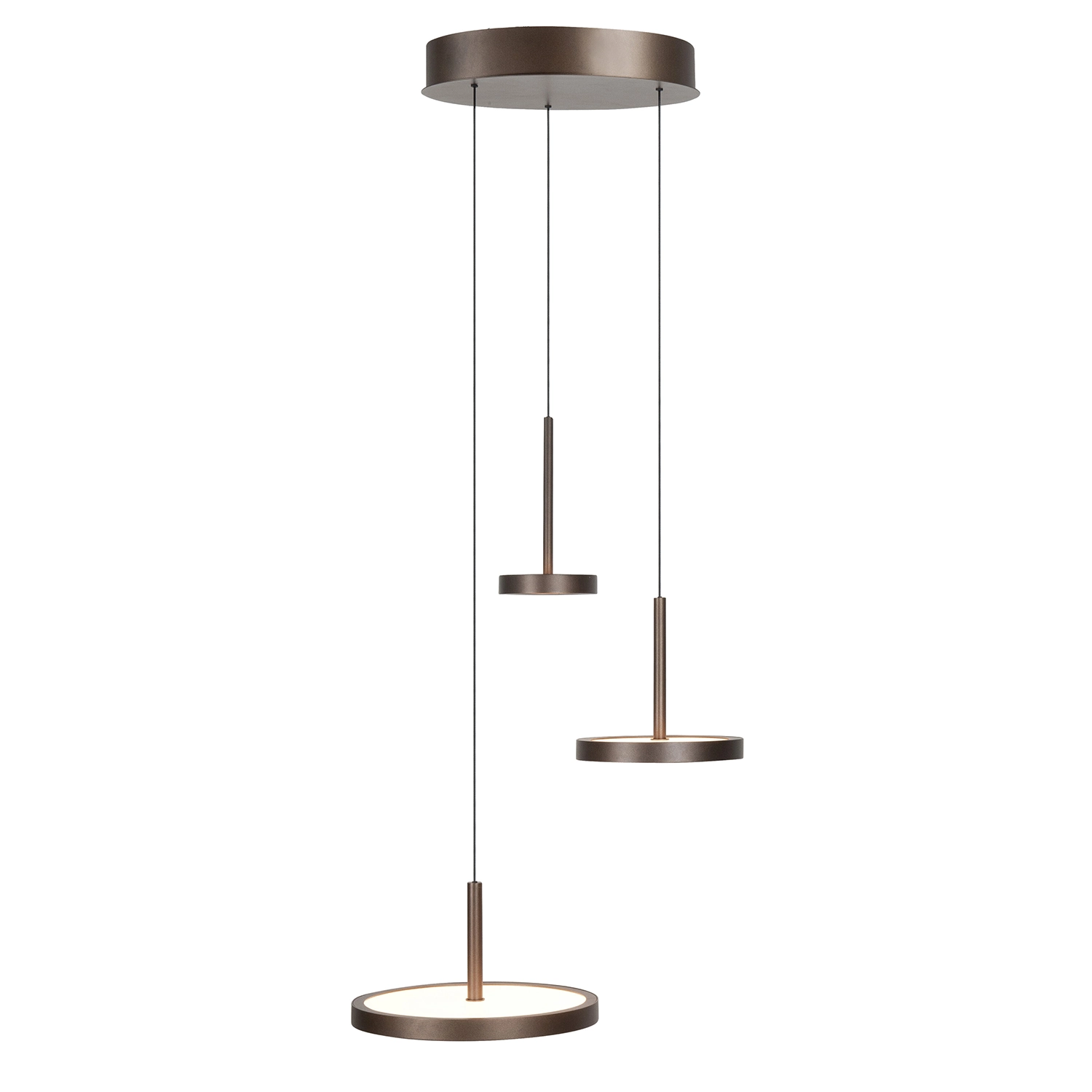 Highlight Hanglamp Falcon 3 lichts Ø 30 cm comfortlift cacao