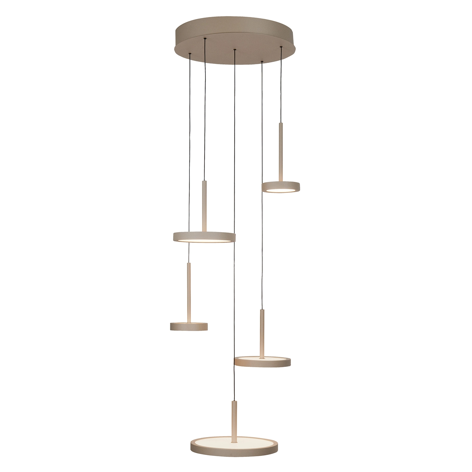 Highlight Hanglamp Falcon 5 lichts Ø 36 cm comfortlift beige