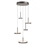 Highlight Hanglamp Falcon 5 lichts Ø 36 cm comfortlift cacao