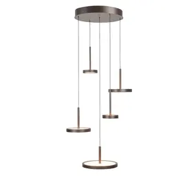 Highlight Hanglamp Falcon 5 lichts Ø 36 cm comfortlift cacao Highlight Hanglamp Falcon 5 lichts Ø 36 cm comfortlift cacao