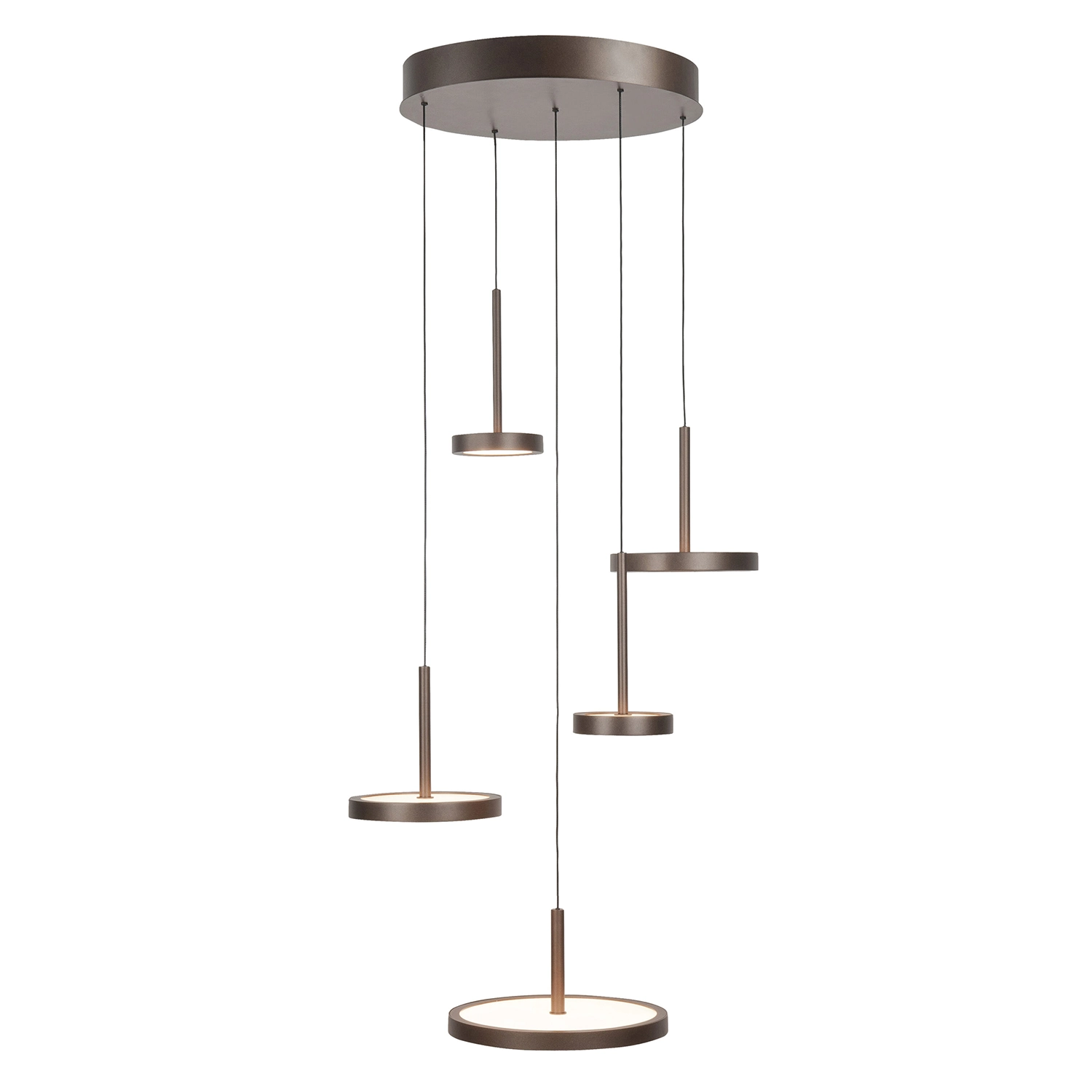 Highlight Hanglamp Falcon 5 lichts Ø 36 cm comfortlift cacao