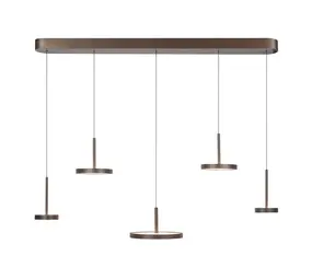 Highlight Hanglamp Falcon 5 lichts L 120 cm comfortlift cacao Highlight Hanglamp Falcon 5 lichts L 120 cm comfortlift cacao