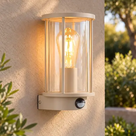 Globo Buitenlamp Gracey H 25 cm sensor beige Globo Buitenlamp Gracey H 25 cm sensor beige