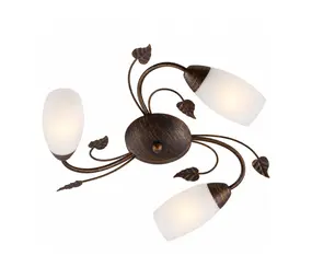 Globo Plafondlamp Venezia 3 lichts Ø 50 cm bruin Globo Plafondlamp Venezia 3 lichts Ø 50 cm bruin