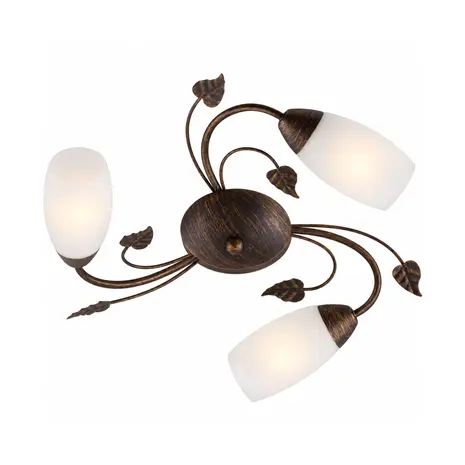 Globo Plafondlamp Venezia 3 lichts Ø 50 cm bruin Globo Plafondlamp Venezia 3 lichts Ø 50 cm bruin