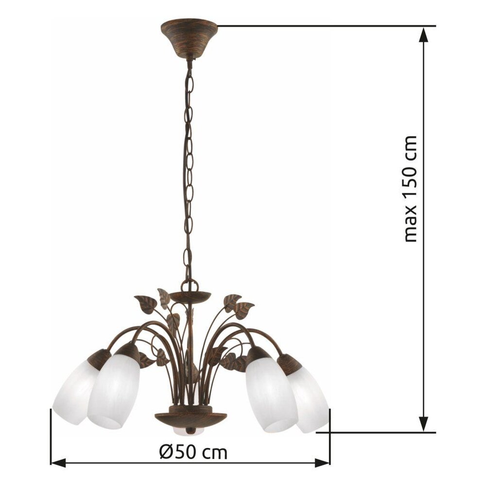 Globo Hanglamp Venezia 5 lichts Ø 50 cm bruin Globo Hanglamp Venezia 5 lichts Ø 50 cm bruin