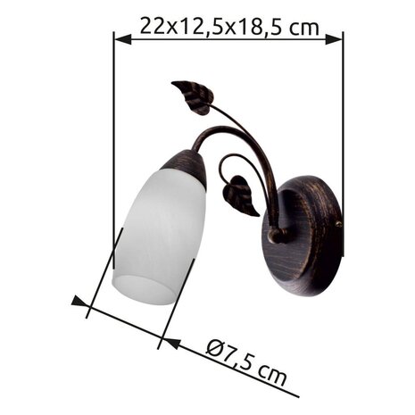 Globo Wandlamp Venezia H 22 cm bruin Globo Wandlamp Venezia H 22 cm bruin