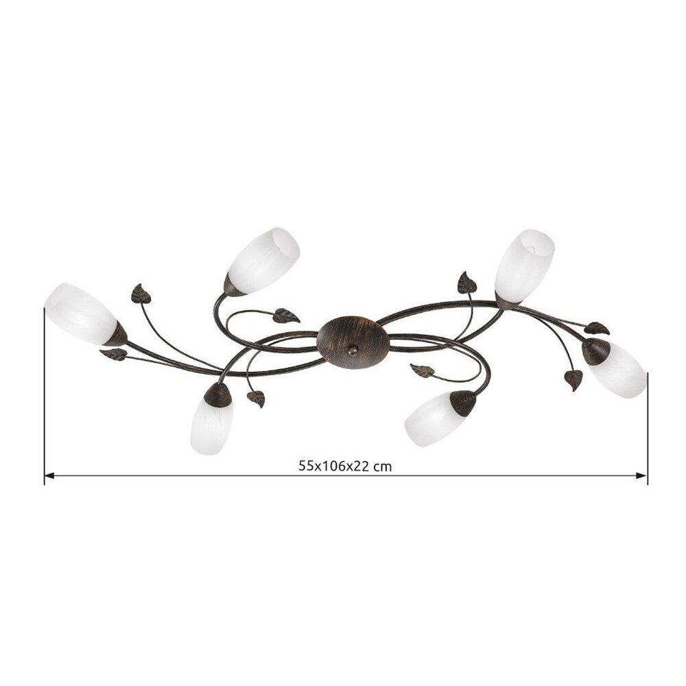 Globo Plafondlamp Venezia 6 lichts L 106 cm bruin Globo Plafondlamp Venezia 6 lichts L 106 cm bruin