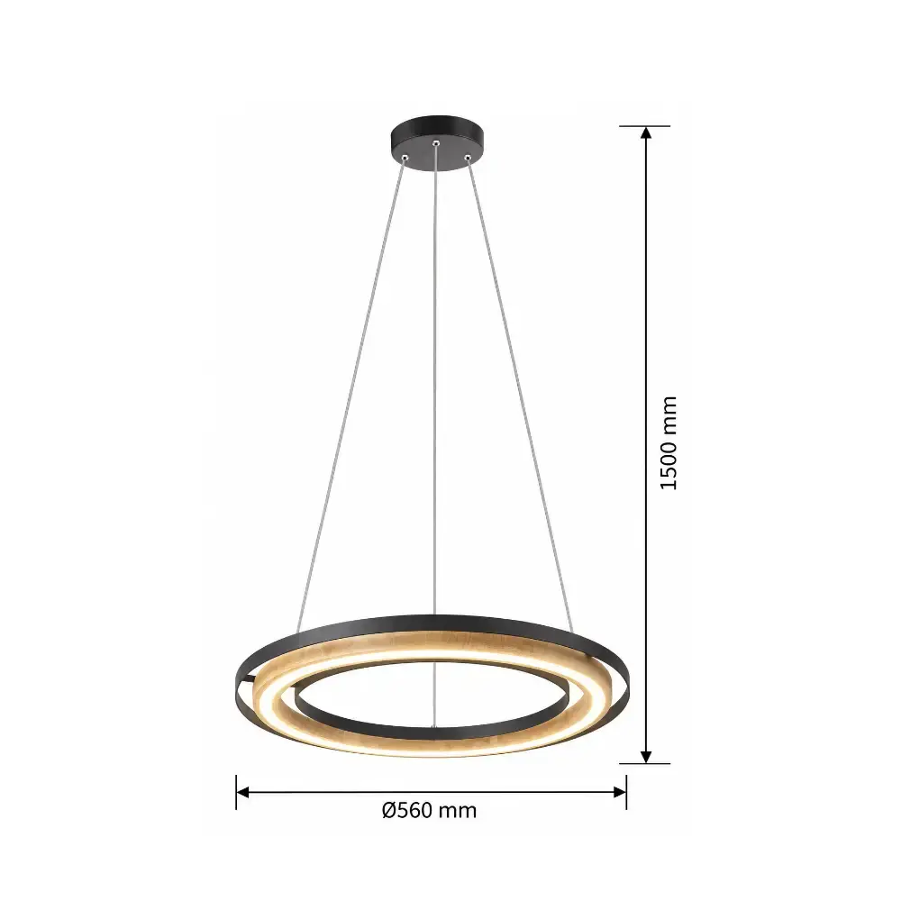 Globo Hanglamp Rilas Ø 56 cm bamboe zwart Globo Hanglamp Rilas Ø 56 cm bamboe zwart