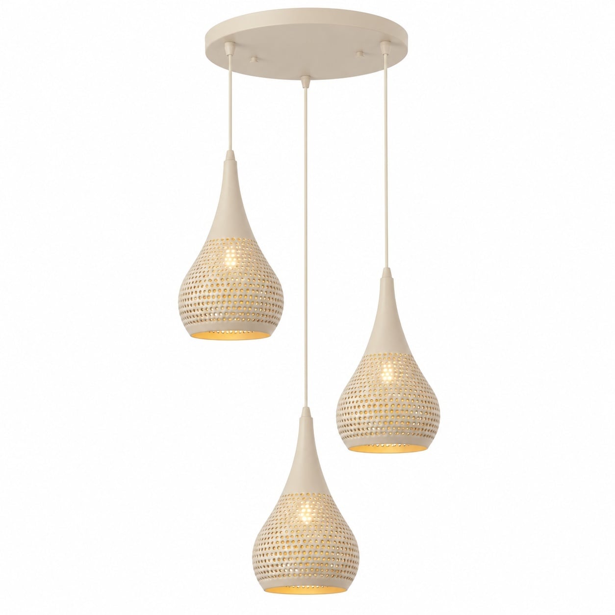 Freelight Hanglamp Buco 3 lichts Ø 48 cm beige