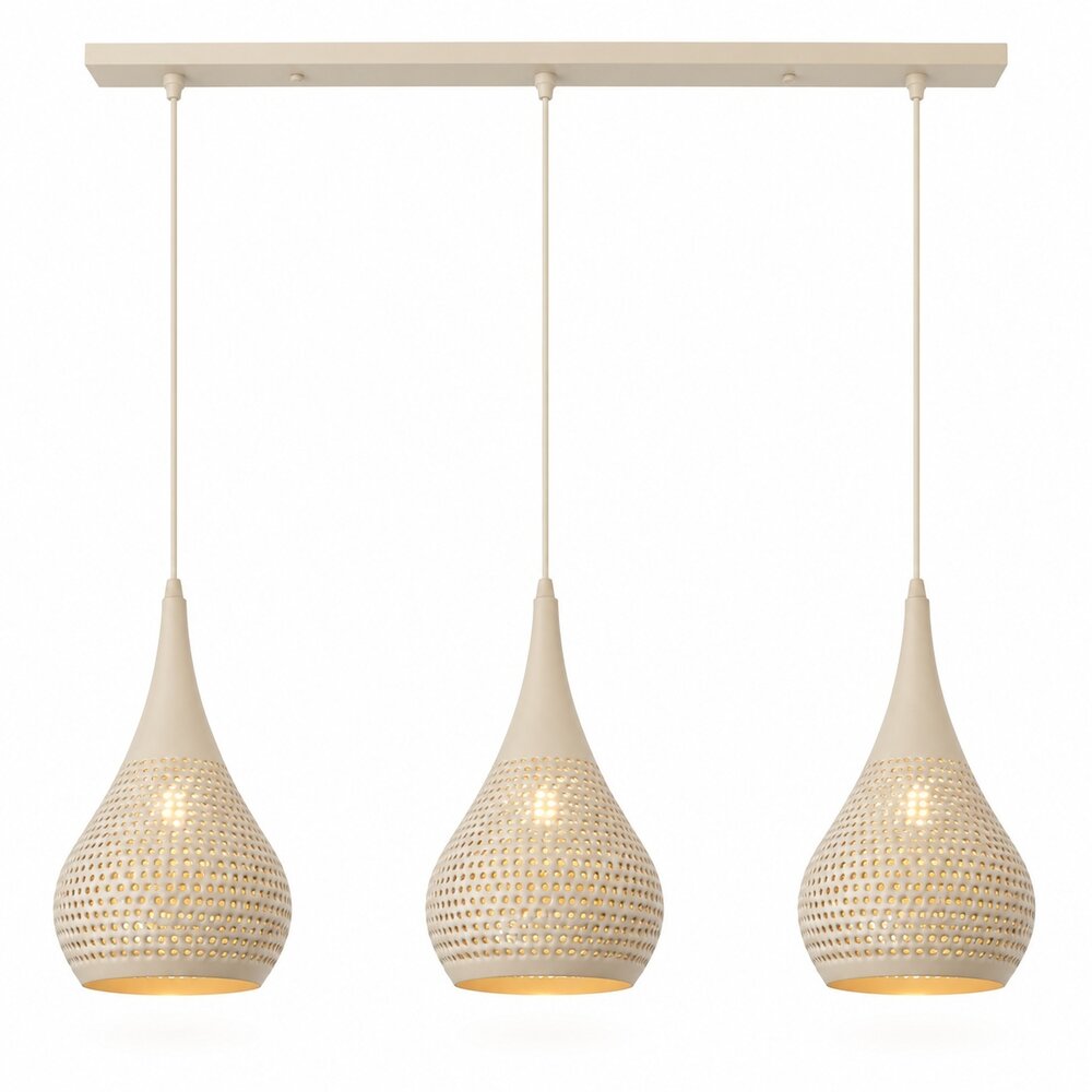 Freelight Hanglamp Buco 3 lichts L 110 cm beige