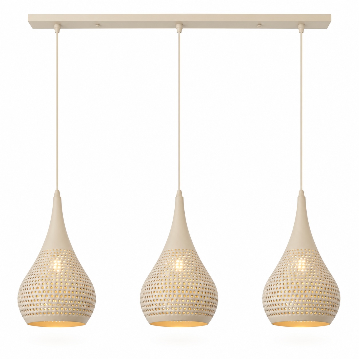 Freelight Hanglamp Buco 3 lichts L 110 cm beige