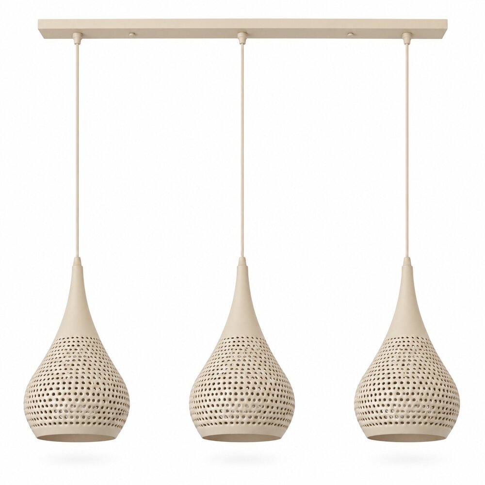 Freelight Hanglamp Buco 3 lichts L 110 cm beige