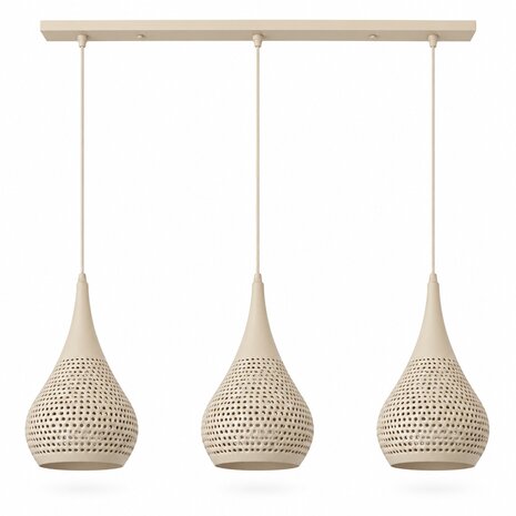 Freelight Hanglamp Buco 3 lichts L 110 cm beige