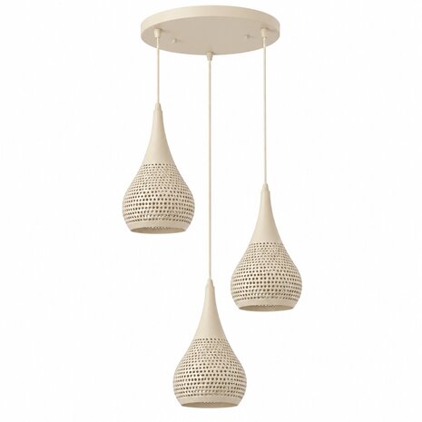 Freelight Hanglamp Buco 3 lichts Ø 48 cm beige