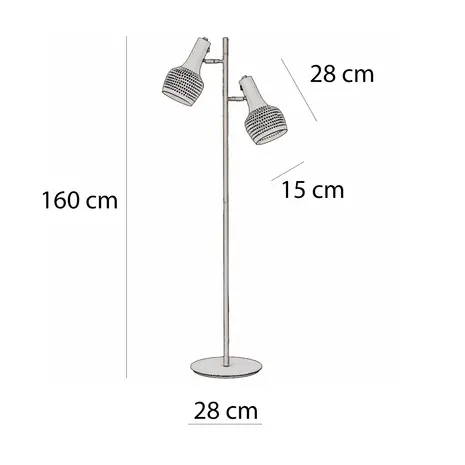 Freelight Vloerlamp Buco 2 lichts H 160 cm beige Freelight Vloerlamp Buco 2 lichts H 160 cm beige