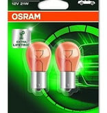 Osram Ultralife gloeilamp 12v 21w amber Bau15s