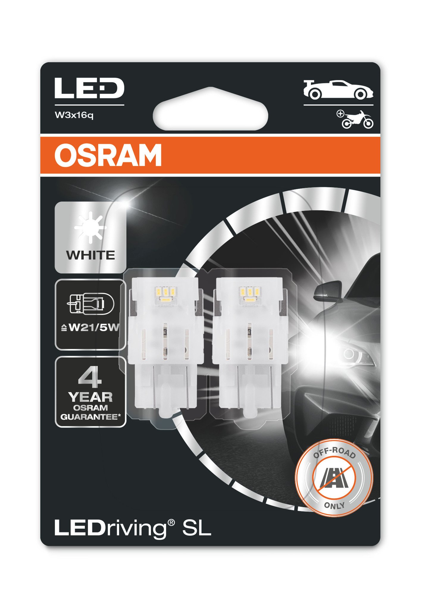 Pakket Samenpersen Entertainment Osram Ledriving W21/5 6000k - Autolampen.nl