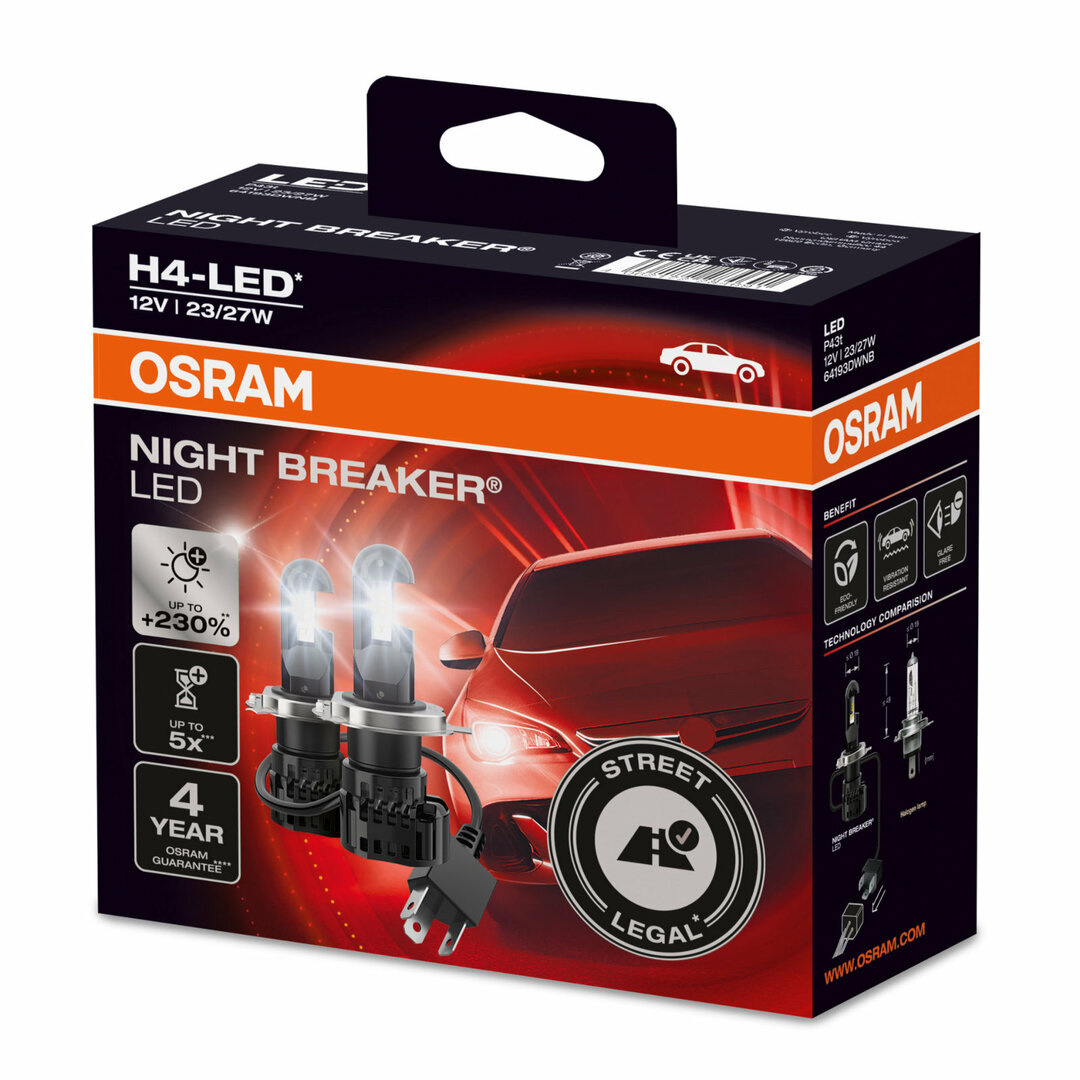 Shilling Zee Nieuwheid Osram NIGHT BREAKER H4 LED - Autolampen.nl