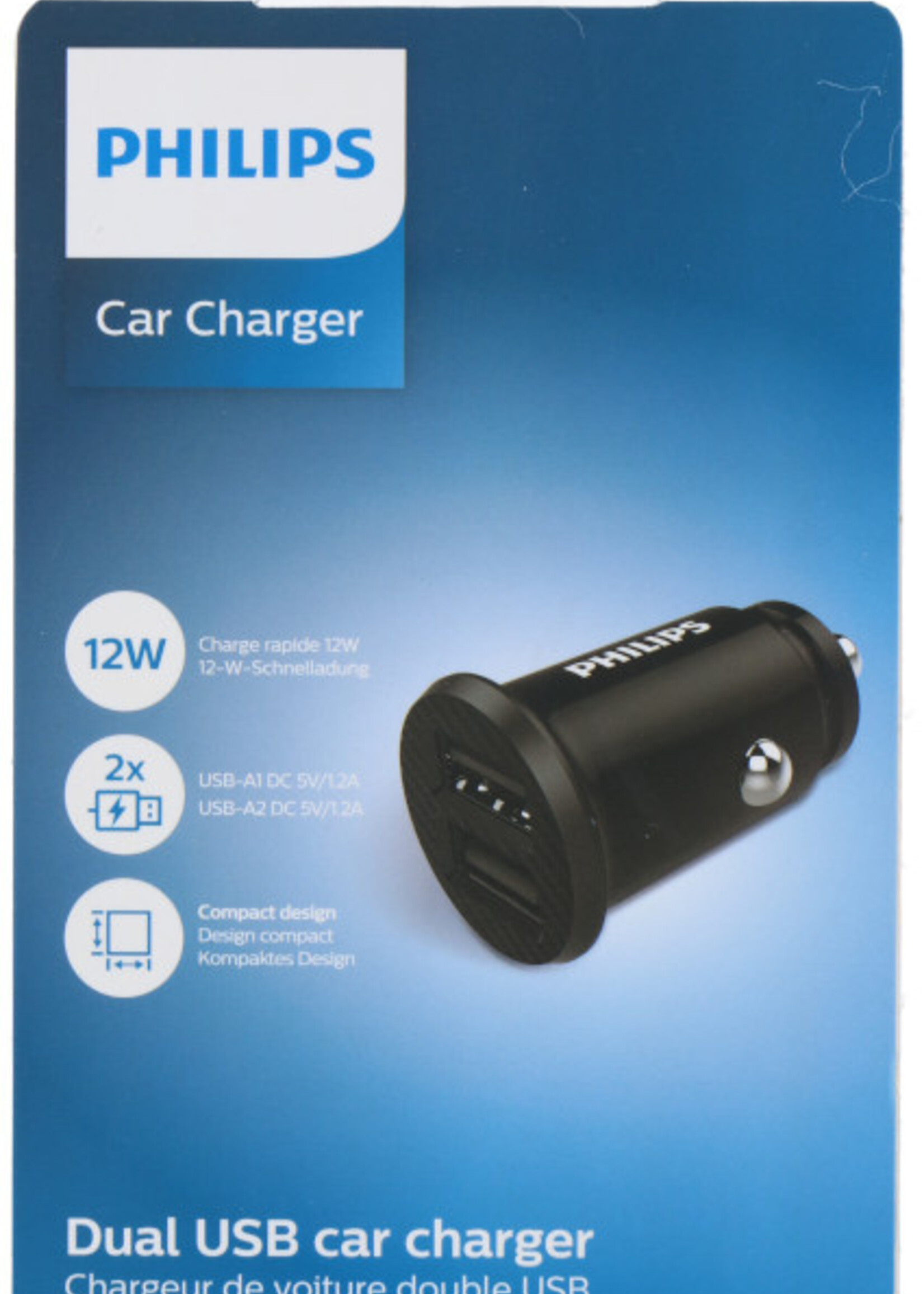 Philips autolader met USB-A en USB-C  poort