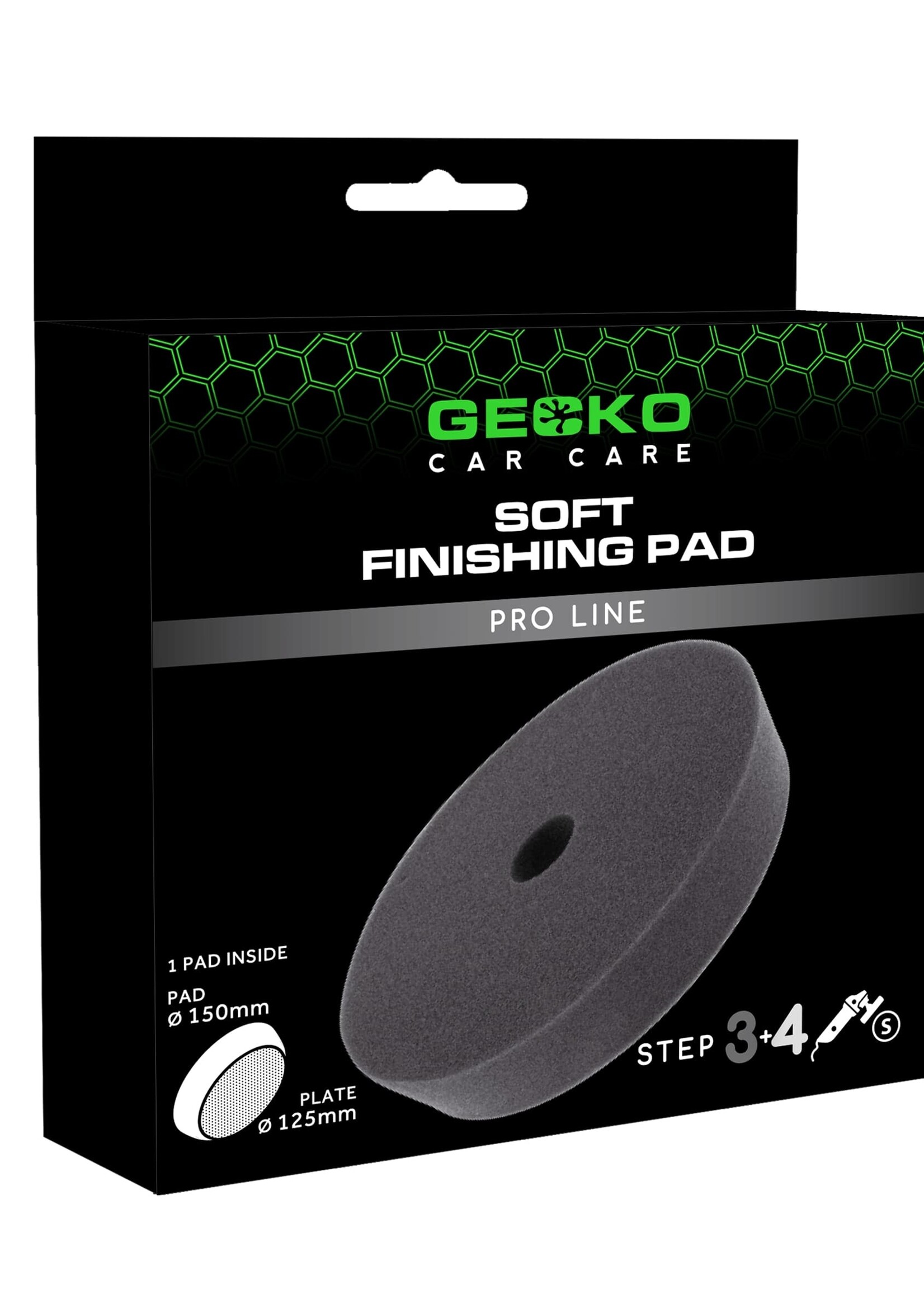 Gecko Polijstpad Zacht Zwart 150mm 1st (Voor Steunplaat 125mm)