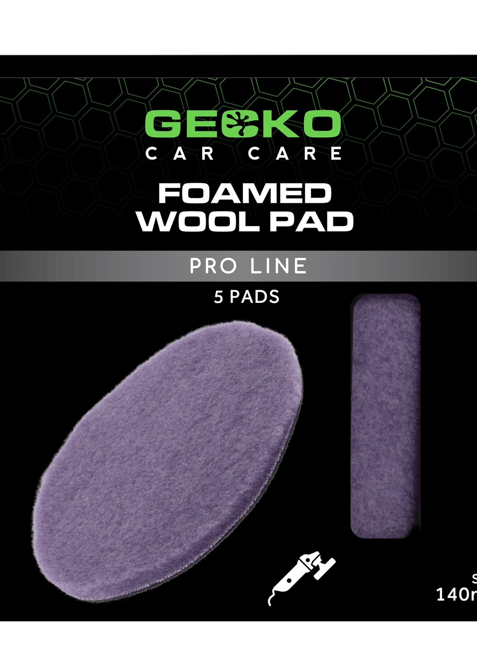 Gecko Foamed Wool Cutting pad 140mm 5st ( Voor Steunplaat 125mm )