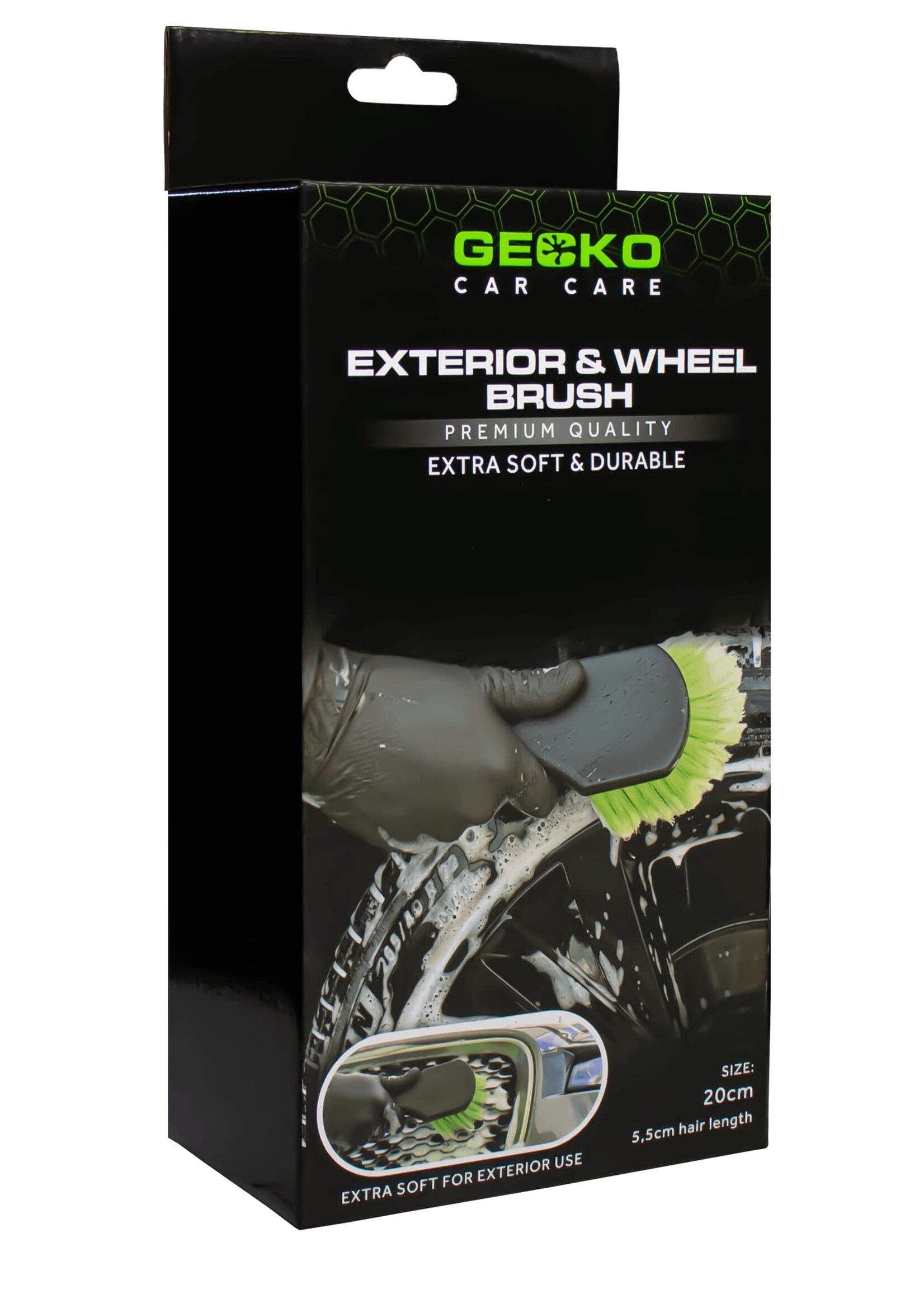 Gecko Exterieur & Velgenborstel 20cm (Harenlengte 5,5cm)