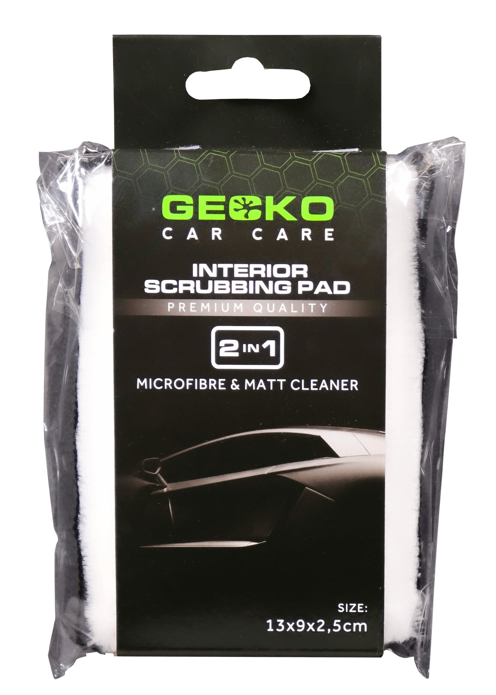 Gecko 2in1 Interieur Microvezel & Fleece Spons 13cm x 9cm x 2,5cm