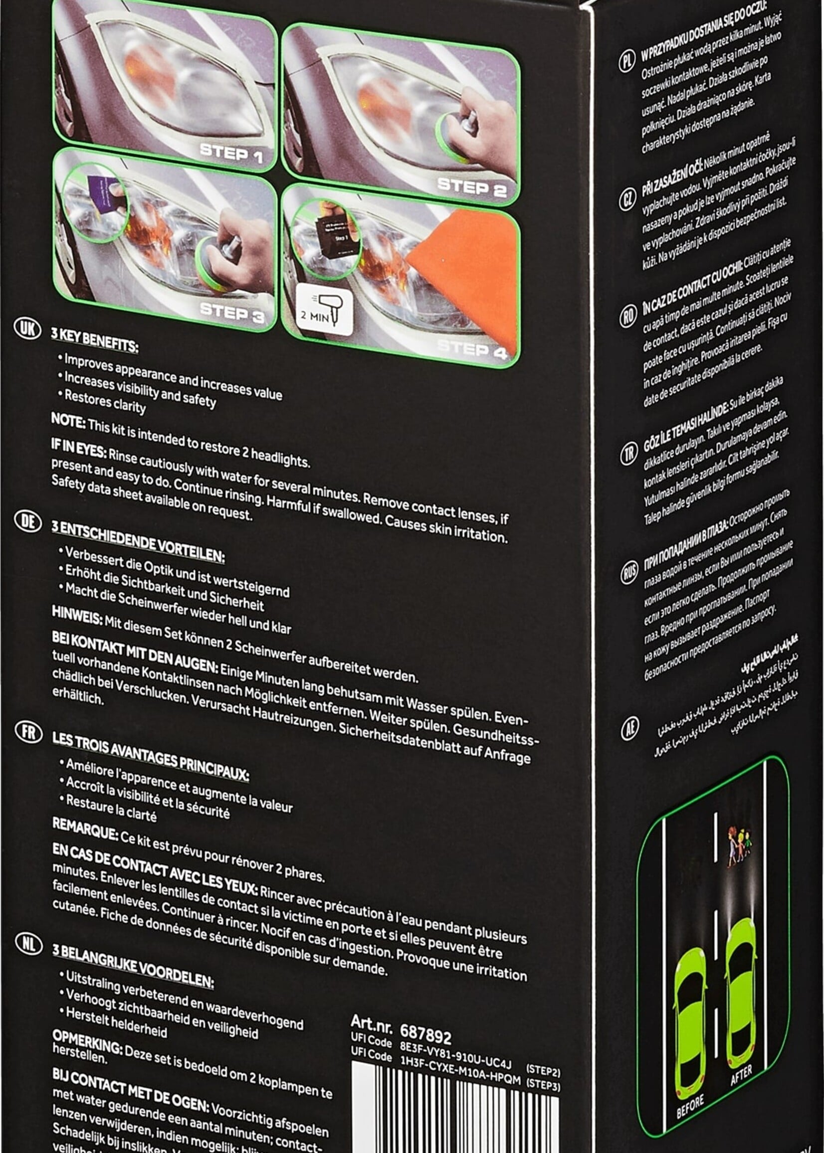 Gecko Koplamp Vernieuwing Set