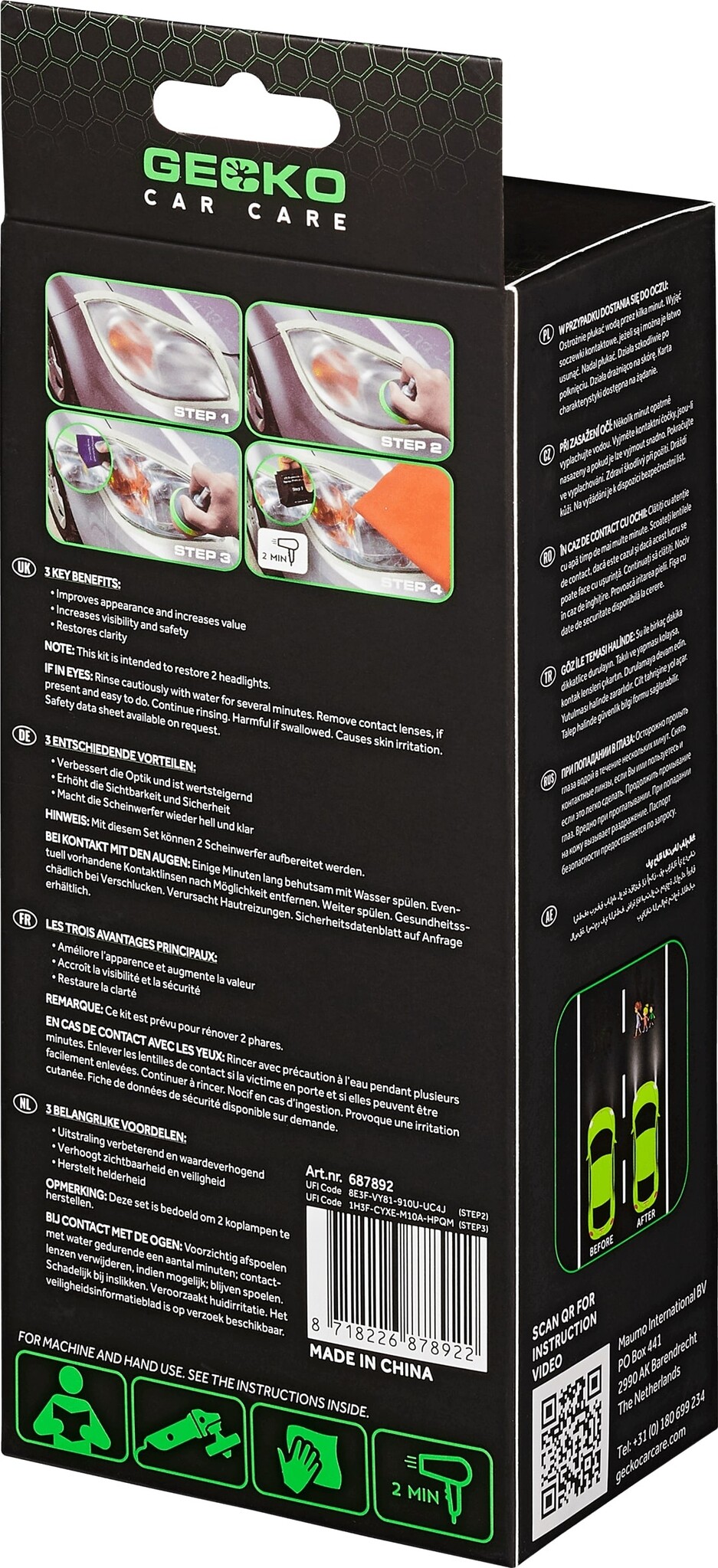 Gecko Koplamp Vernieuwing Set