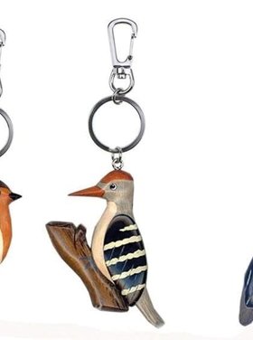 keycraft Porte-clés bois oiseaux 8 cm