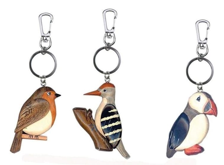 keycraft Porte-clés bois oiseaux 8 cm
