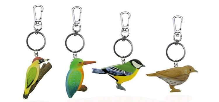 keycraft Porte-clés bois oiseaux 8 cm